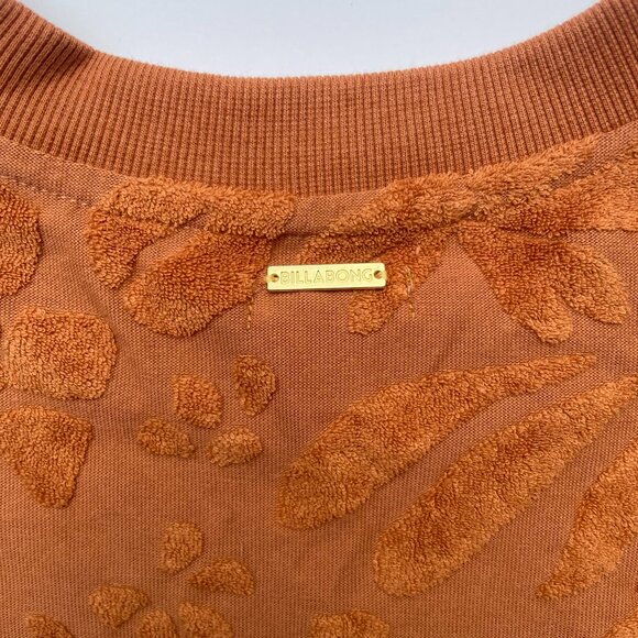 Billabong Loosen Up Set- Sweatshirt & Shorts | Size S/M | Burnt Orange/Toffee - Picture 5 of 12